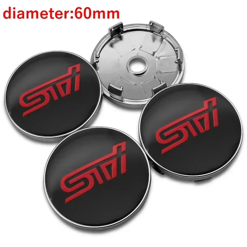 4pcs 60mm Car Wheel Center Caps for Subaru WRX BRZ DRL XV STI Outback Forester Impreza Tribeca Auto Wheel Hub Cover Decoration CM World