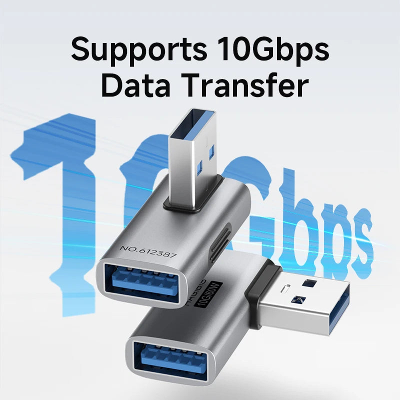 Hagibis USB 3.2 Adapter 90 Degree Right Angle USB A Male to Female Connector OTG Adapter Cable Extender for Laptops Charger PC Car Mobile World