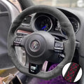 DIY Car Steering Wheel Cover Suede For Volkswagen Golf 6 GTI MK6 VW Polo GTI Scirocco R Passat CC R-Line 2010 Car Accessories CM World