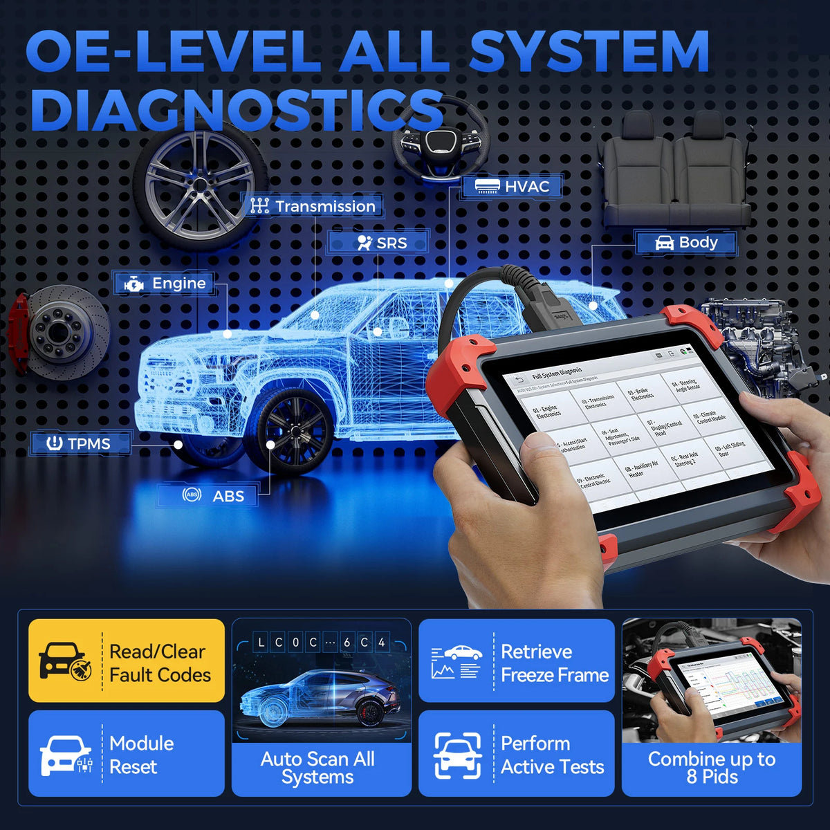 XTOOL D7 All System Car Diagnostic Tools Bidirectional Scanner ECU Coding Automotive Scanner 39+ Services Add FCA Functions