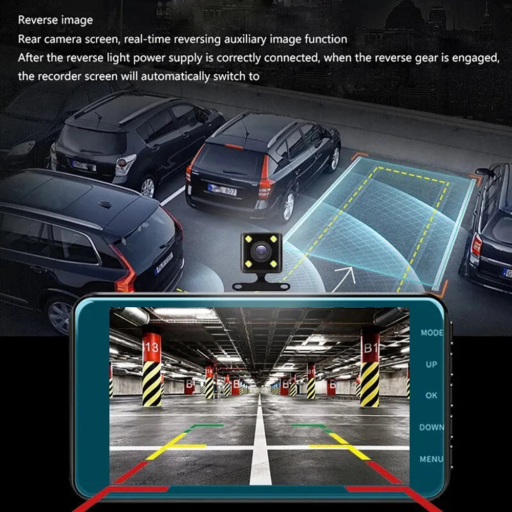 1080P 4-inch Touch Screen Dual lens Front And Rear Optional Car DVR Dash Cam for Cars Night Vision Video Recorder Black Box