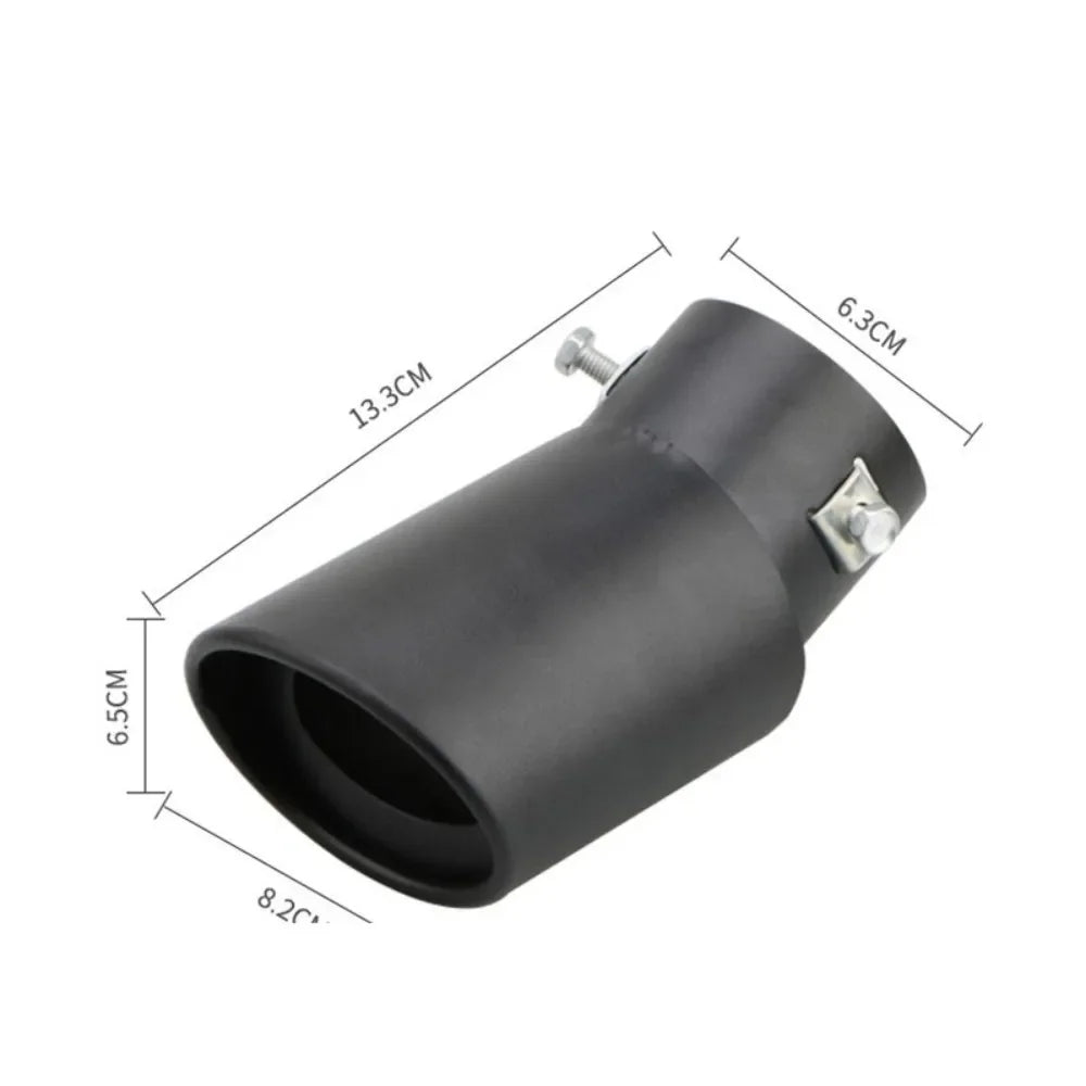 2.5" Stainless Steel Chrome Trim Car Auto Exhaust Muffler Tip Pipe Rear Tail Throat for Most Cars DIY Parts Accessories