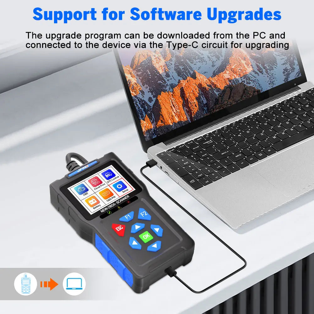 OBD2 Scanner Fault Code Reader JFIND JF700 Car Motorcycle OBDII Diagnostic Tools Voltage Charging Test for Yamaha Honda ELM327 Car Mobile World