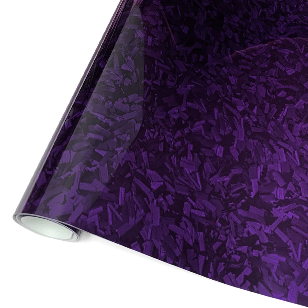 145x200cm Forged Carbon Fiber Purple Car Vinyl Wrap Waterproof Self-Adhesive Film for Hood Roof PPF Vinyl Car Body Covering Film Car Mobile World