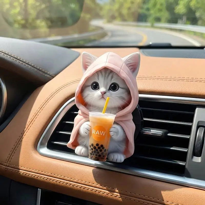Cat Car Air Freshener Vent Clip Cute Animal Shape Long Lasting Perfume Interior Accessories for Vehicle Dashboard Decoration