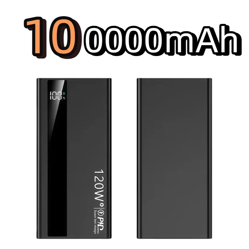 For  Xiaomi 120W 200000mAh High Capacity Power Bank Super Fast Charging Portable External Battery Power Bank For Iphone Samsung Car Mobile World