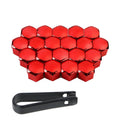 17/19/21mm Car Wheel Tire Nut Caps Auto Tyre Hub Anti-Rust Dustproof Screw Bolt Cover Protection Cover Red Blue Silver 20Pcs/set