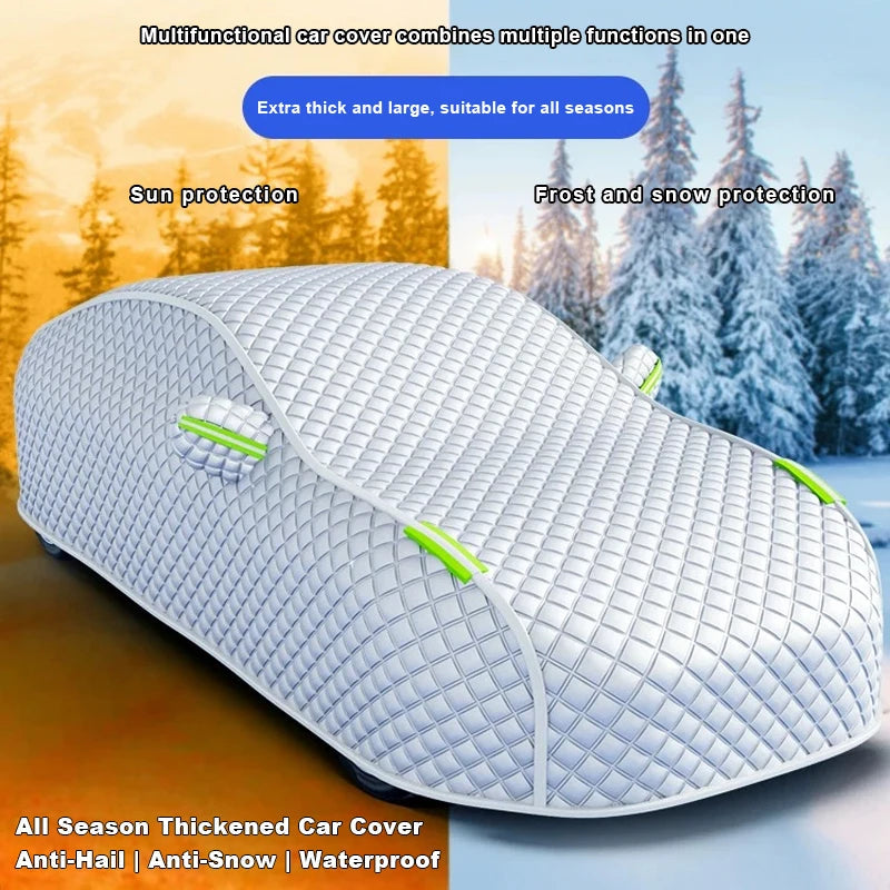Full-Wrapped Car Cover All Weather Outdor Car Exterior Protection Covers Snowproof Anti-hail Cover Universal for Sedan SUV Car Mobile World