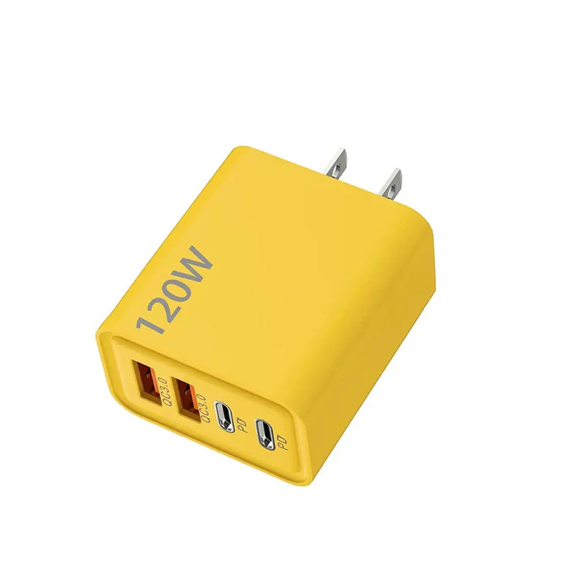 10W Quick Charge 3.0 Fast Charger Muti 4 Ports 2PD 2USB 2Type-C PD Travel Charger For Mobile Phone Wall Super Fast Charging Adapter Block for iPhone Cellphone Electronic Smartphone with Packaging Box