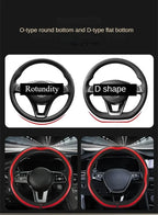 PU Leather Car Steering Wheel Cover Universal Carbon Fiber Steering Wheel Covers Car Decoration Accessories 38cm Steering Covers CM World