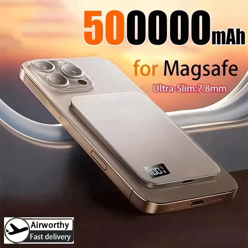3 IN 1 Power Bank For MagSafe 50000mAh Slim Magnetic Wireless Power Bank 22.5W External Battery For iPhone Samsung 2026 Car Mobile World