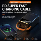 Portable Charger Power Bank with Built-in Dual Cables 60000mAh 80000mAh 120W External Battery for Travel Use