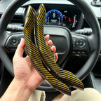 Universal Car Steering Wheel Cover Anti-slip Bright Gloss Carbon Fiber Texture Steering Wheel Decoration Accessories 14.5-15inch