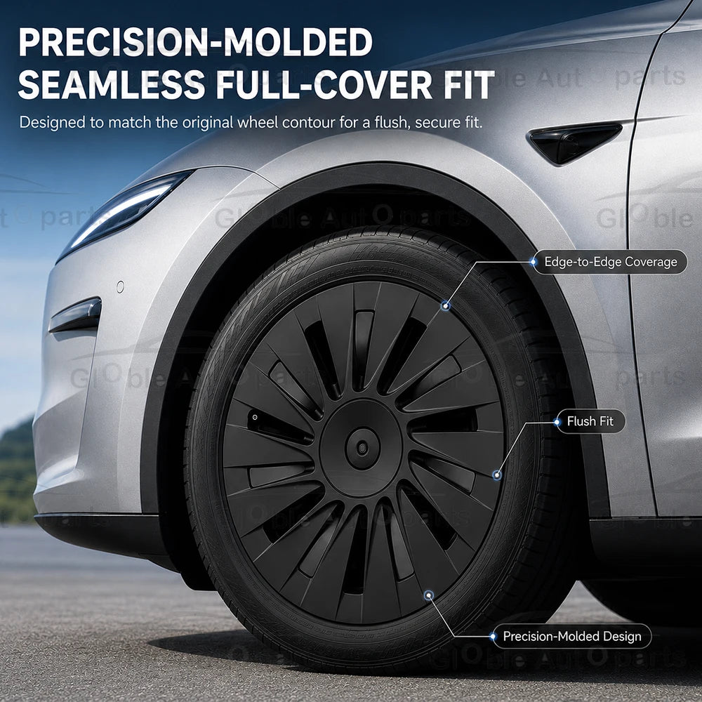 4PCS 18 Inch Wheel Hub Cap for New Tesla Model Y Standard 2025+ Automobile Hubcap Replacement Wheels Cover Full Rim Accessorie