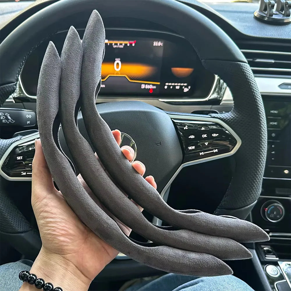 2025 Winter NEW Car Steering Wheel Cover Gearshift Handbrake Cover Protector Decoration Warm Super Thick Plush Auto Accessories CM World