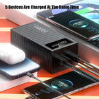 50000mAh Large Capacity Portable Charging Power Bank With 6 Interfaces Supporting 120W Fast Charging Suitable For IPhone Samsung Car Mobile World