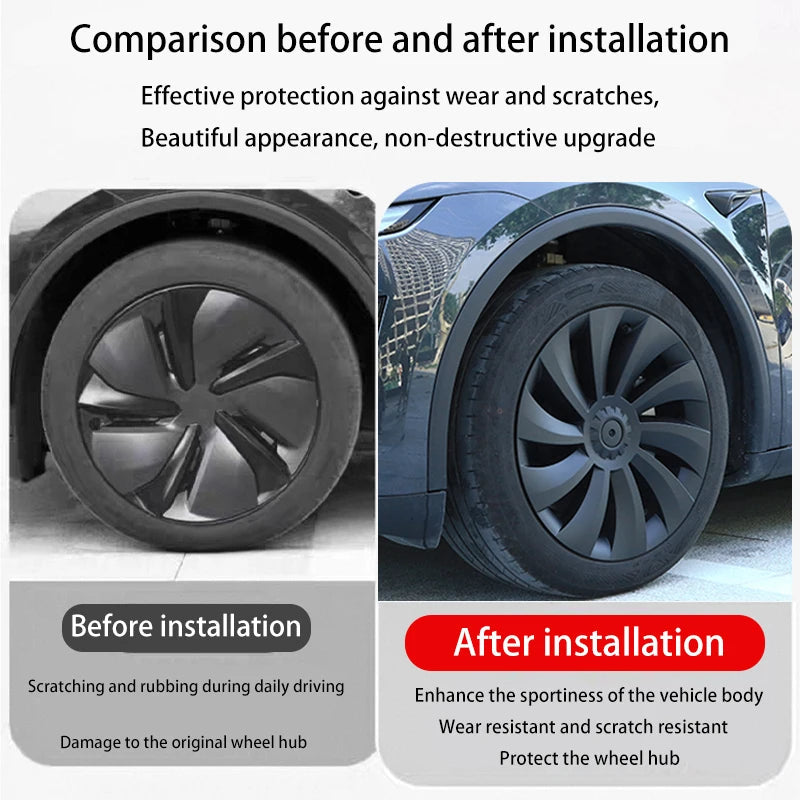 For Tesla Model Y Juniper 2025+ 4PCS Hub Cap Car Replacement Wheel Cap 19 Inch Performance Automobile Hubcap Cover Accessories CM World