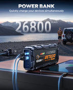 BUTURE 6000A Car Jump Starter Power Bank 18W Portable  Battery 26800 mAh Car Battery Emergency Boosters BETA30