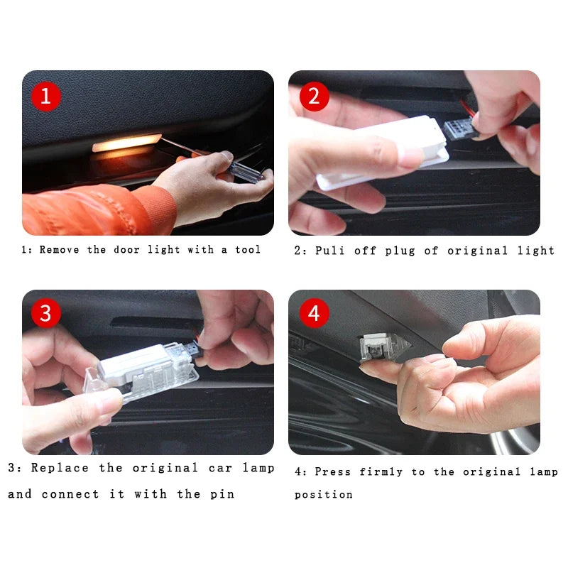 2Pcs Car Door Welcome Light Led HD Projector Lamp Courtesy Lights for Audi Sline S3 S4 S5 S6 S7 RSA3 A5 RS3 RS4 RS5 RS6 RS7 SQ5 CM World