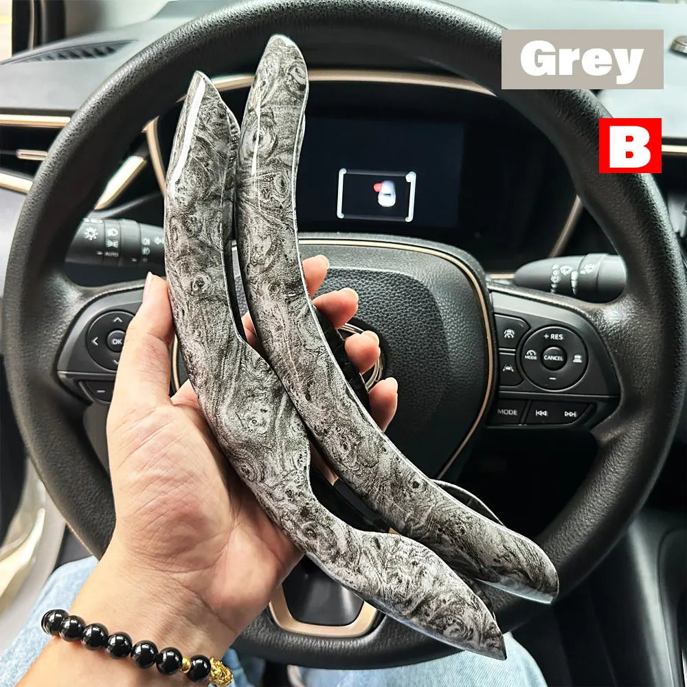 D-shaped,Round Car Steering Wheel Cover Peach Wood Grain Retro Style Modified Steering Wheel Styling Anti-slip Accessories 2025 CM World
