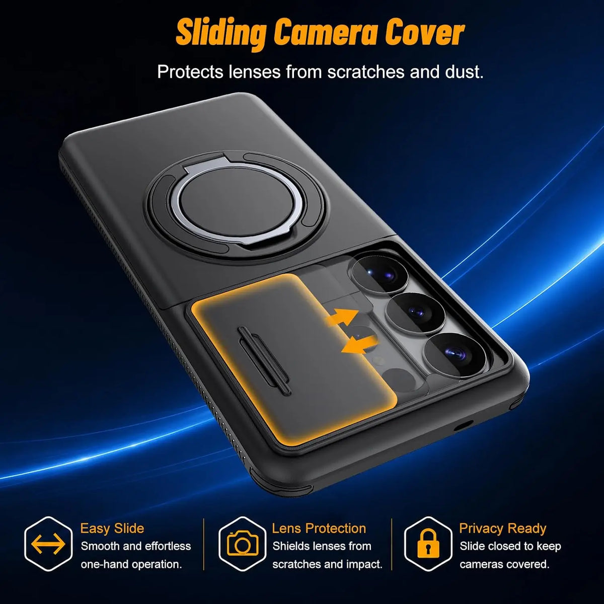 Case For Samsung Galaxy S26 Ultra S25 A57 A36 A27 Wallet Card Holder Ring Kickstand Slide Camera Military-Grade Protection Cover