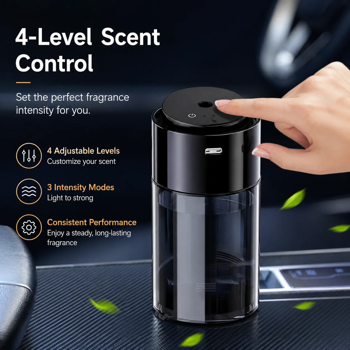 Smart Car Air Freshener Air Purifier Humidifier Fragrance Dispenser Odor Removal Decorations Dual-use Home and In-car