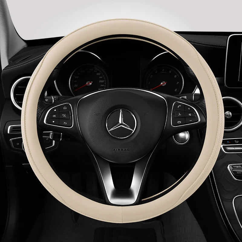 Car Anti-Slip Leather Steering Wheel Cover Universal Car Steering Wheel Protective Cover Fashion Style 38cm Sport Style Cool CM World