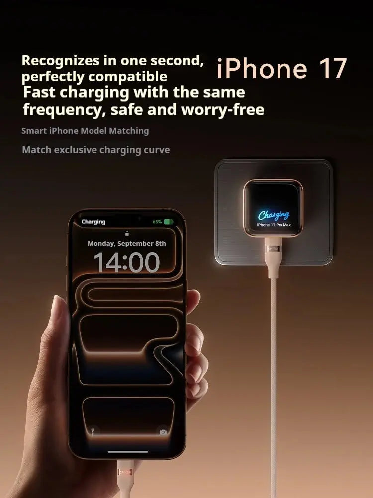 Anker Smart 45W Fast Charger Compatible with IPhone 17 Pro Max 16 Pro 15 14 Screen Display Mobile Phone Charging Head Car Mobile World