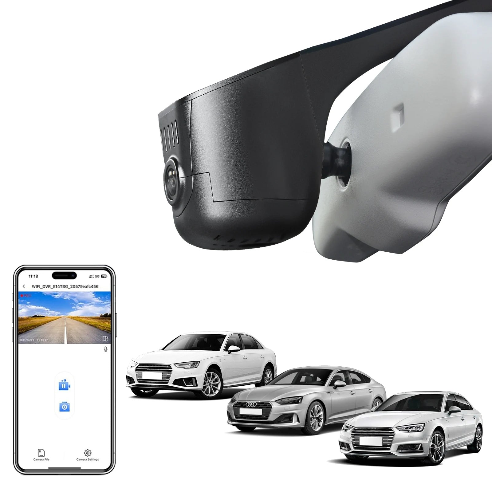 Dash Cam 4K For Audi A3 A4 A5 A6 A7 A8 Q3 Q5 Q7 B4 B5 B6 B7 B8 B9 8V C5 C6 C7 8P 8V (Model B/C) GPS WiFi & APP Dash Car Camera Car Mobile World