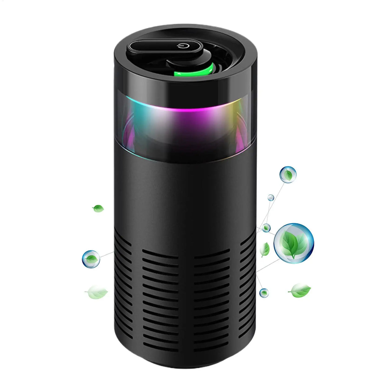 Mini Car Air Purifier Negative Ion Ionizer Odor Eliminator ForSmoke Pet Smell Aroma Ambient Light Air Freshener Car Interior