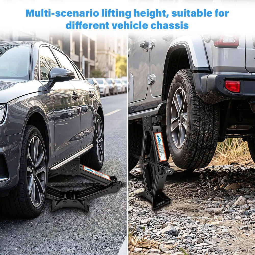 2.5T 1.5T Car Jacks 2 in 1 Manual Lift Jack Car Repair Tool Lifting Tool with Labor-saving Ratchet Wrench Foldable Jack for Car