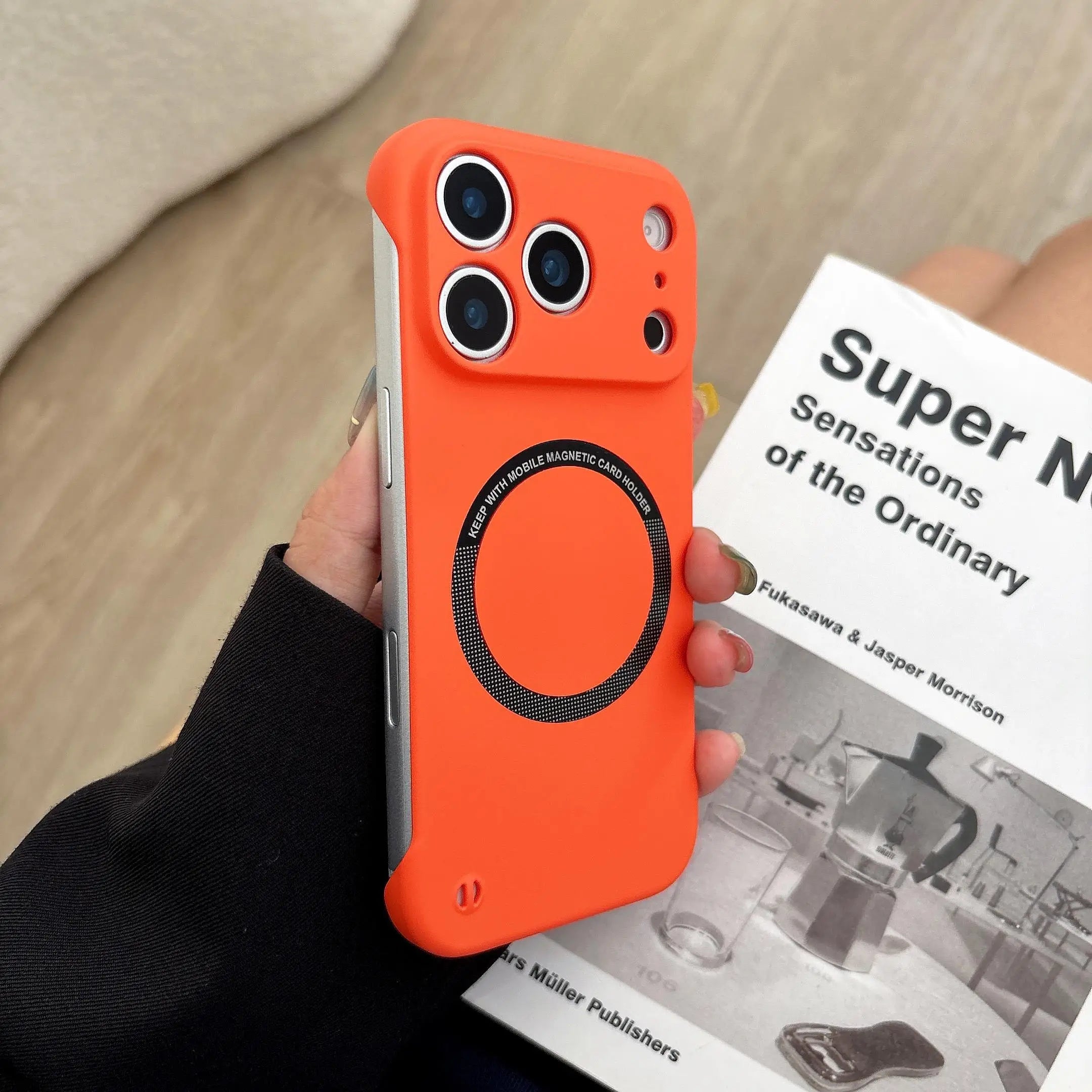 Ultra Thin Hard PC Magnetic Frameless Phone Case For Magsafe For iPhone 17 Air 16 15 14 13 Pro Max Plus Matte Color Solid Cover Car Mobile World