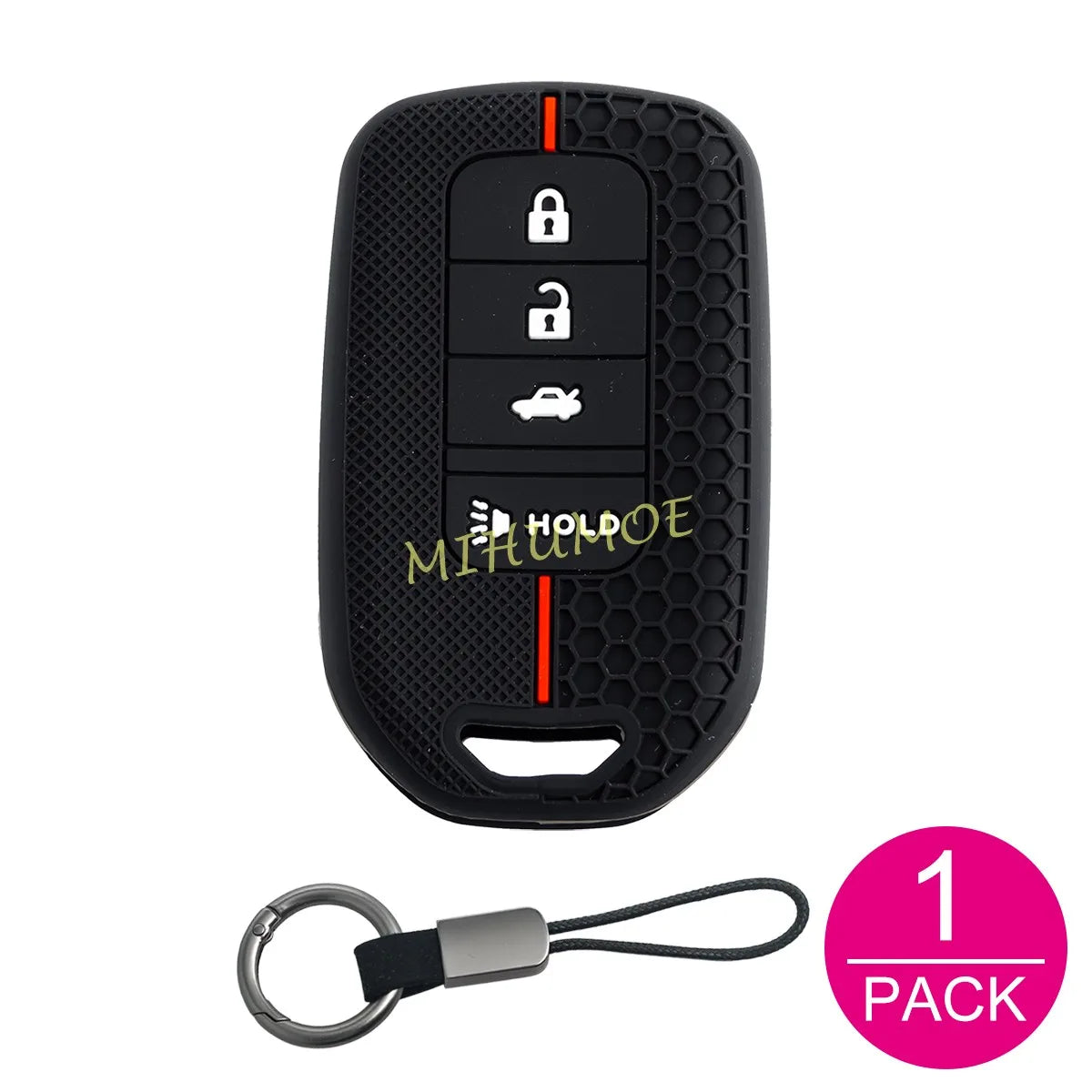 Silicone Car 4 Buttons Key Case Chain Cover Protection For Honda Accord Civic CR-V HR-V Fit Pilot Insight 2019 2020 2021 2022 CM World