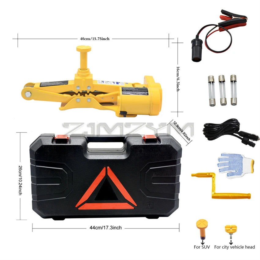 3 Ton Electric Car Jack Kit Lifting Set 12V Spiral vertical scissors Jacks with 3.5M Power Cable Auto Lift repair Tools