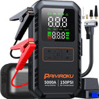 5000A Car Battery Jump Starter with Air Compressor 150PSI Air Pump 12V Auto Battery Booster Power Bank Portable Tire Inflator