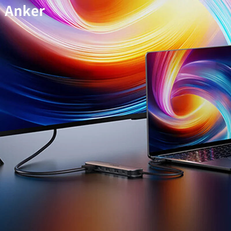 Anker A83D2 7-in-1 USB-C Docking Station Dual 4K HDMI Multiport Adapter PD Charging Hub For MacBook Pro Laptop