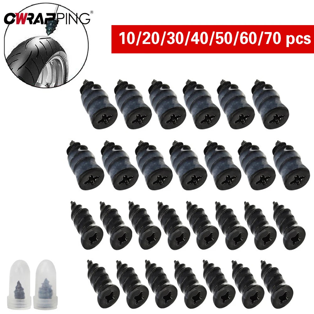 Car Vacuum Tyre Repair Nail 70pcs Motorcycle Truck Scooter Bike Tire Puncture Repair Tubeless Tools for Car Tire Repair Tools CM World