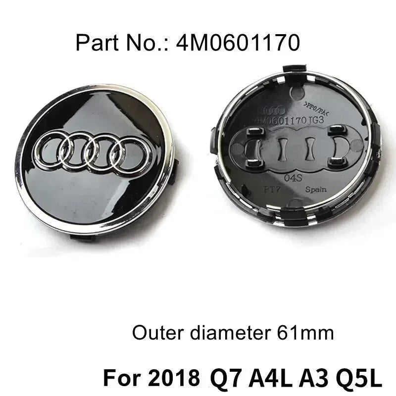 Audi 4pcs 60mm 61mm 68mm 69mm 123mm Car Styling Wheel Center Cap Hub Covers Badge for Audi A3 A4 A5 A6 A7 A8 S4 S6 Sticker CM World