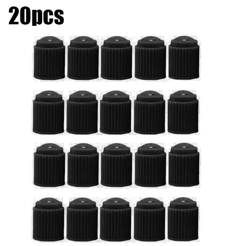 20Pcs Car Tire Tyre Valve Caps with O Rubber Ring Dust Covers Plastic Black Grey Red Stem Valve Caps for Cars Motorcycles Bike CM World