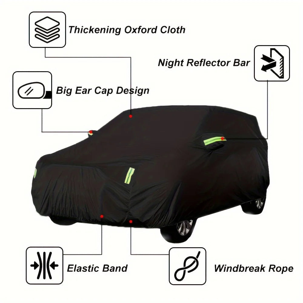 Car Cover Outdoor Protection Exterior Sun Snow UV Covers SUV Sedan Auto Sunshade Dustproof Waterproof Black Silver Car Mobile World