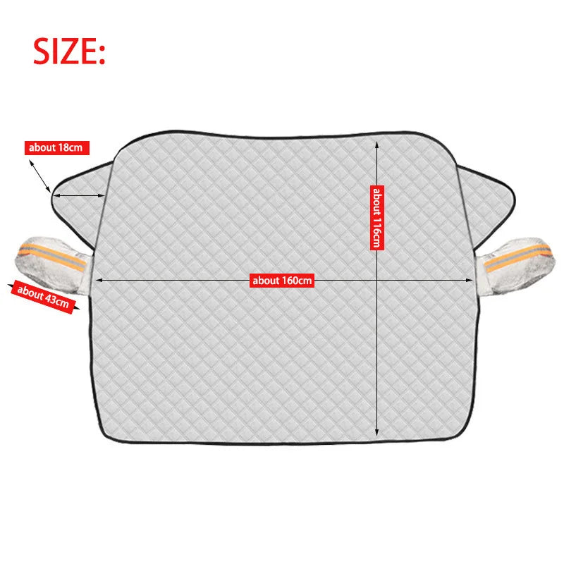 Kcimo 1Pc Sunshade Cover Car Windshield Snow Sun Shade Waterproof Protector Automobile Magnetic Cover Car Front Windscreen Cover Car Mobile World