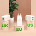 150W 6 Ports Pd QC 4.0 Usb C Fast Charger Wall Adapter Super Fast Charging For Iphone Samsung Ipad Xiaomi Huawei Oneplus Oppo Car Mobile World