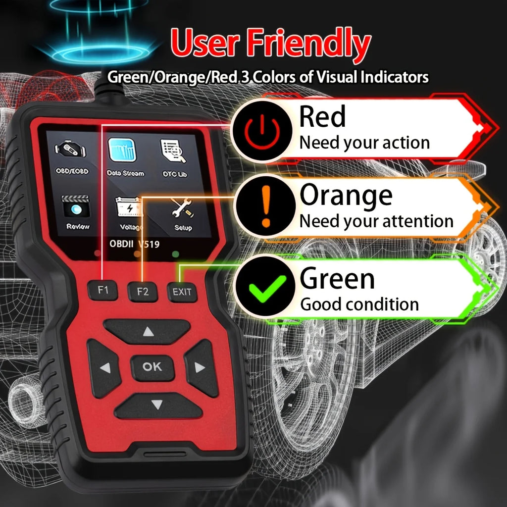 Professional Obd2 Diagnostic Scanner Tool, USB Powered, Engine Fault Detector, Code Reader, Battery Tester, I/M Readiness Status, Code Eraser, Supports 10 Languages, Suitable for All Obd Ii Protocol Cars Manufactured since 19 Car Mobile World