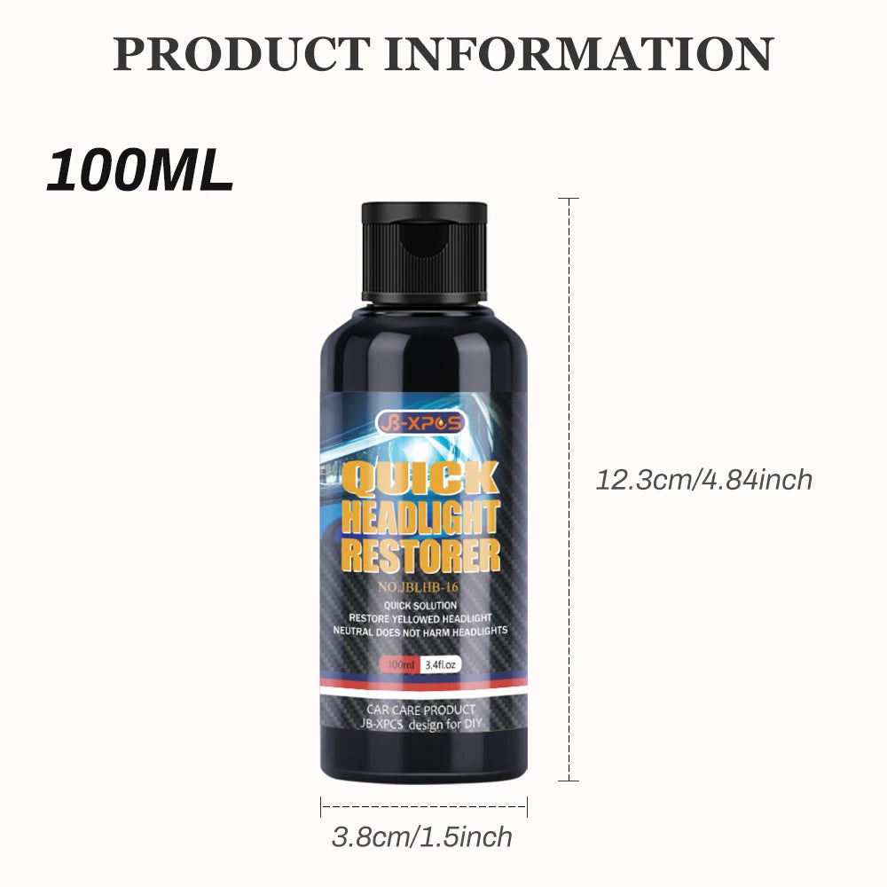 Headlight Restoration Polishing Headlamp Scratch Remover Repair Cleaning Paste Remove Oxidation Headlight Polish Liquid LHB-16 CM World