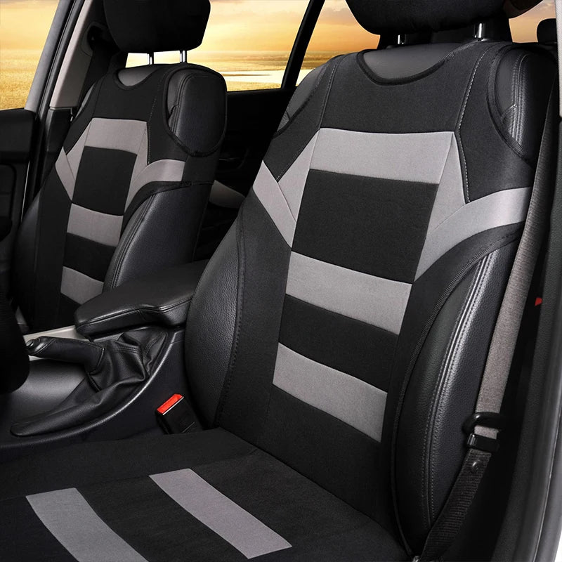 2PCS Wear Resistant Car Seat Covers Sports Tank Top Style Car Front Seat Cushion Cover Universal Protector Car Accessories