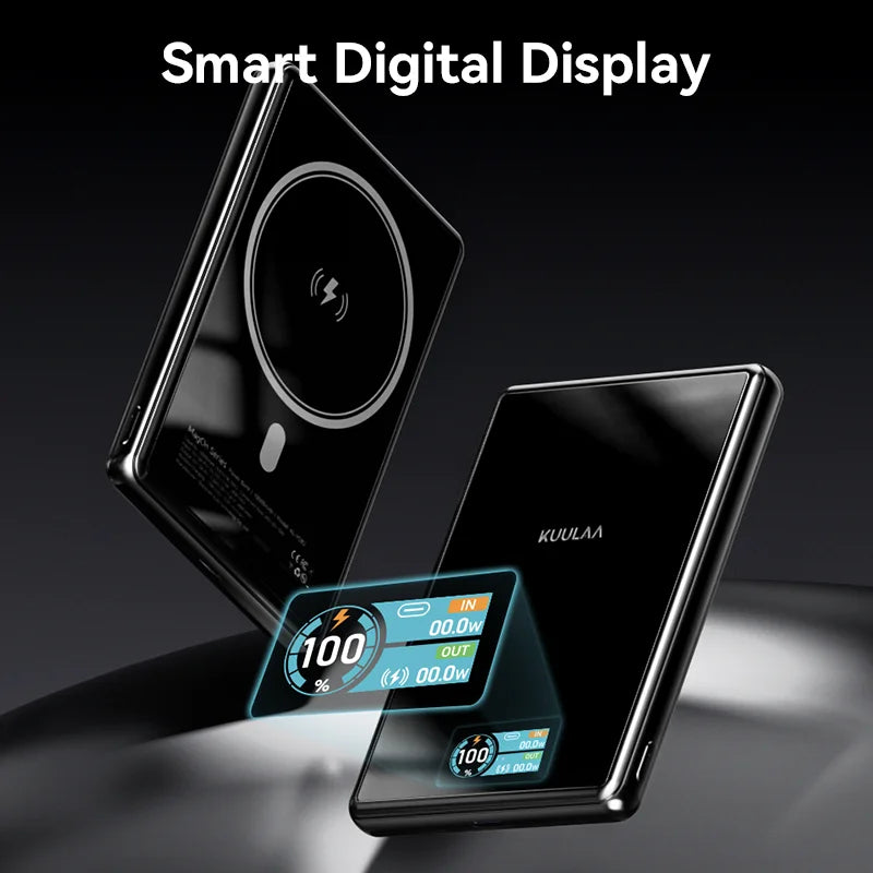 KUULAA Qi2 Magnetic Power Bank 10000mAh PD20W Portable Charger Wireless External Battery for iPhone17 16 15 14 Pro Max Powerbank Car Mobile World
