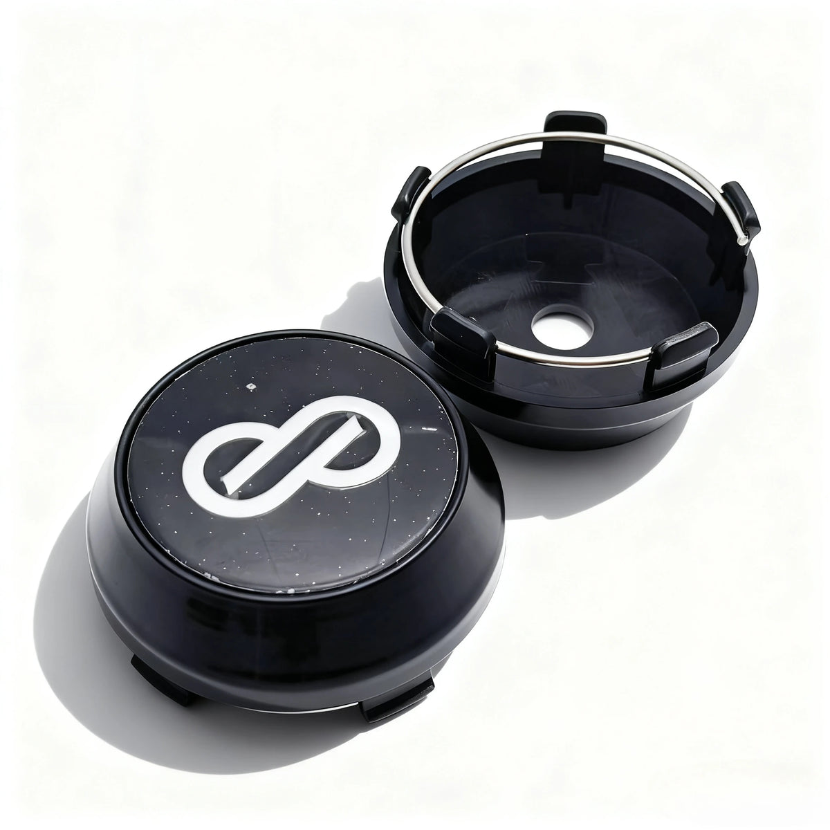 4pcs JDM Black Silver ENKEI Logo Emblem Car Wheel Center Caps OD 60MM 56MM Wheels Hub High Cap Rim Hubcaps Cover Car Accessories
