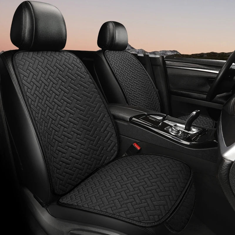 Car Seat Cushion, All Season Universal Linen Car Seat Cushion Cover, Anti Slip, Wear-Resistant, Small Three Piece Rear Seat