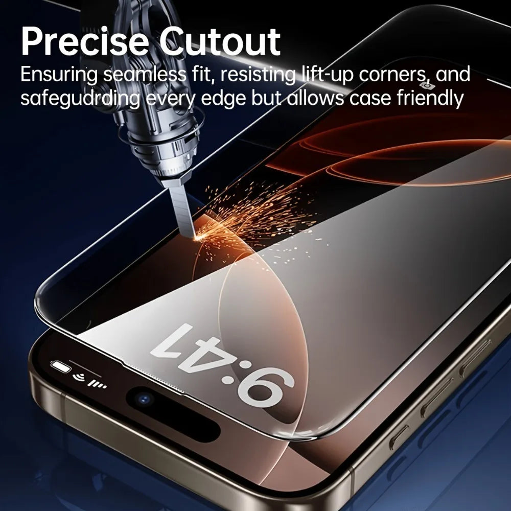 2Pcs Full Cover Screen Protector for iPhone 17 16 15 14 Pro Max Air 16 15 Plus 17e 13 12 11 Pro Mini 9H Hardness Tempered Glass Car Mobile World