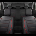 Universal Leather Car Seat Covers Red Simple Waterproof 5 Seat Car Seat Cover
